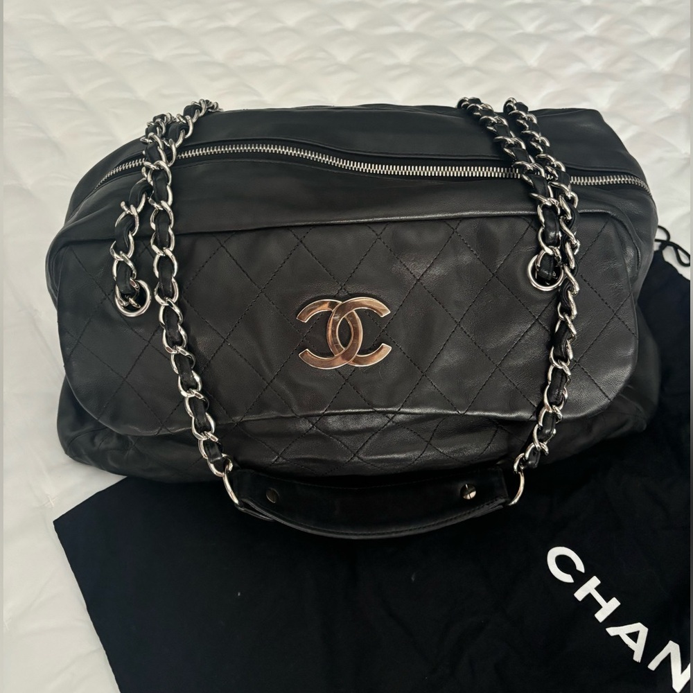 Chanel Black Quilted Leather Camera Bag